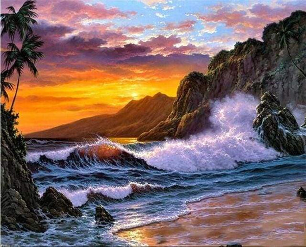 Cliff and Waves Paint By Numbers Kit