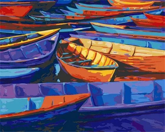 Colorful Boats Paint By Numbers Kit