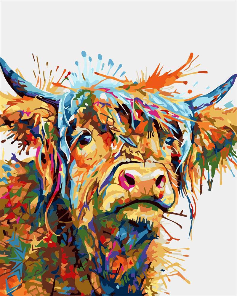 Colorful Cow Paint By Numbers Kit