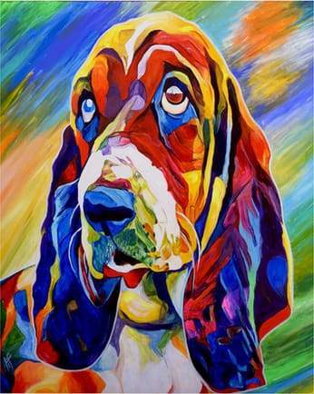 Colorful Dog Watercolor Paint By Numbers Kit
