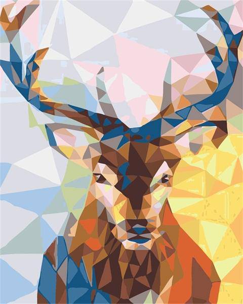 Colorful Geometric Deer Paint By Numbers Kit