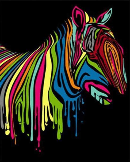 Colorful Zebra Art Paint By Numbers Kit