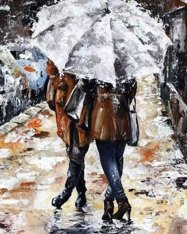 Couple under an umbrella Paint By Numbers Kit