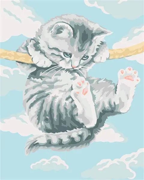 Cute Cat Hanging Paint By Numbers Kit
