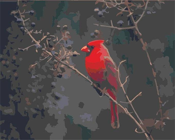 Cute Red Bird Paint By Numbers Kit