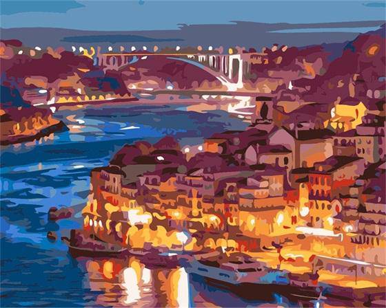 Dazzling Evening City Paint By Numbers Kit