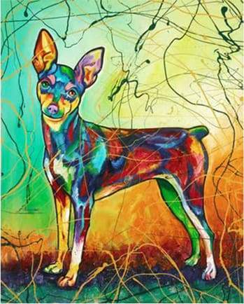 Dog in Multicolors Paint By Numbers Kit