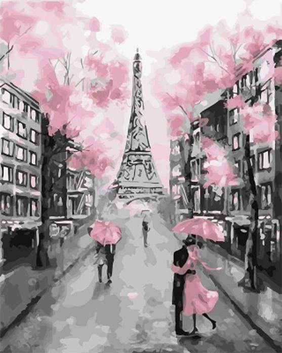 Eiffel Tower and Pink Touch Paint By Numbers Kit