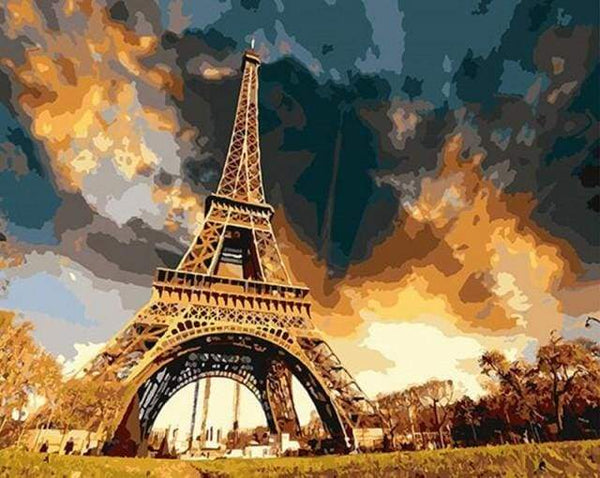 Eiffel Tower in the Storm Paint By Numbers Kit