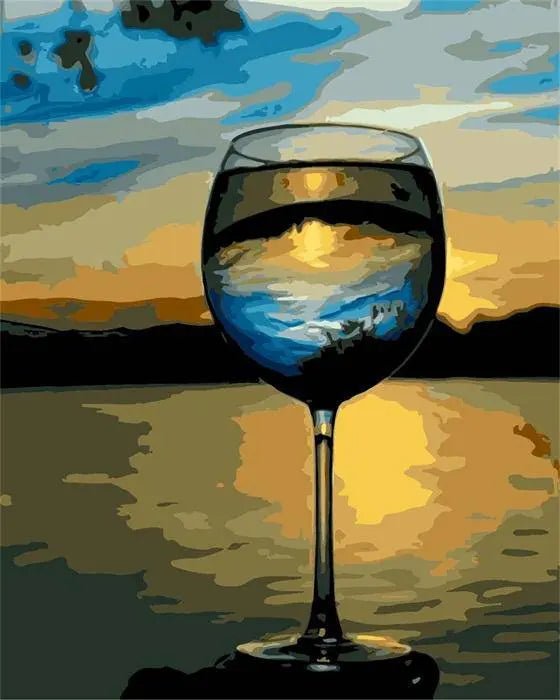 Evening With a Glass of Water Paint By Numbers Kit