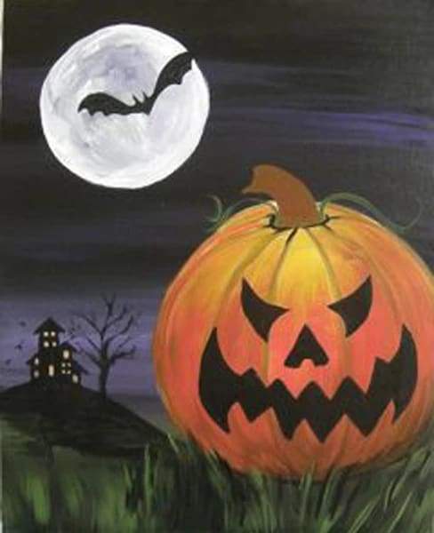 Evil Halloween pumpkin Paint By Numbers Kit