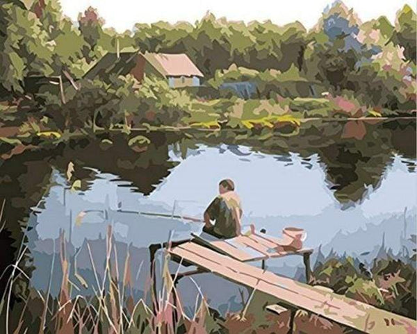 Fisherman on the River Paint By Numbers Kit