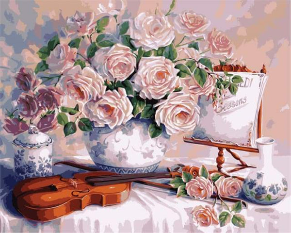 Flowers and Violin Paint By Numbers Kit