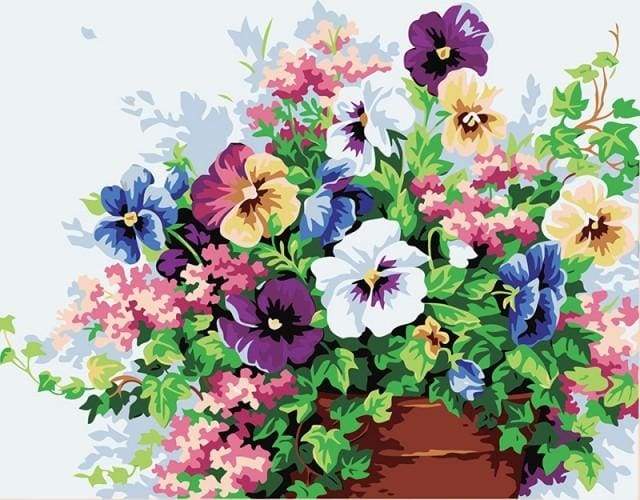 Flowers with multiple colors Paint By Numbers Kit