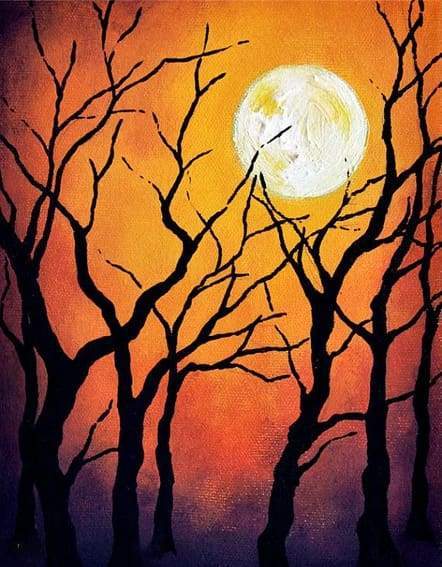 Full Moon from the Forest Paint By Numbers Kit