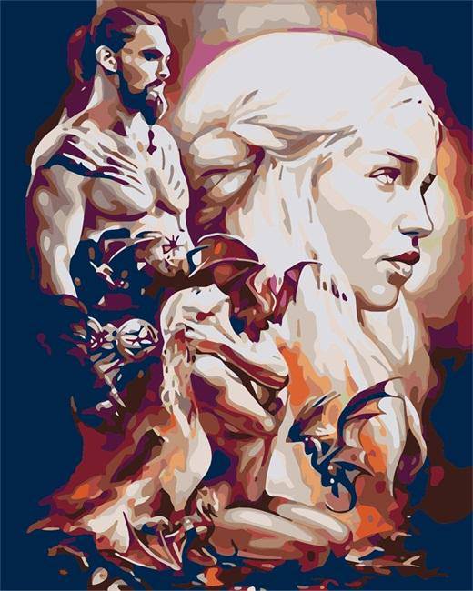 Game of Thrones Khaleesi and Khal Drogo Paint By Numbers Kit