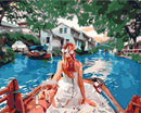 Girl Enjoying In a Boat Paint By Numbers Kit