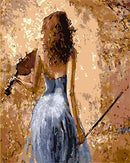 Girl Playing Violin Paint By Numbers Kit