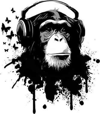 Gorilla With Headphones Paint By Numbers Kit