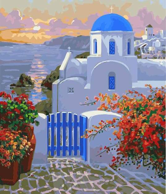 Greek Villa Paint By Numbers Kit