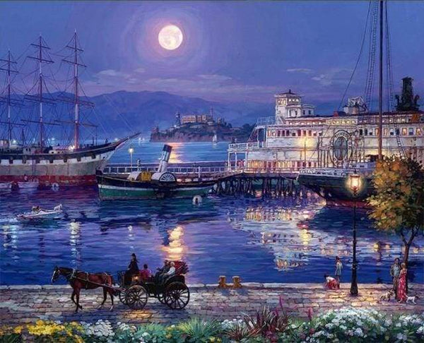 Harbor by Night Paint By Numbers Kit