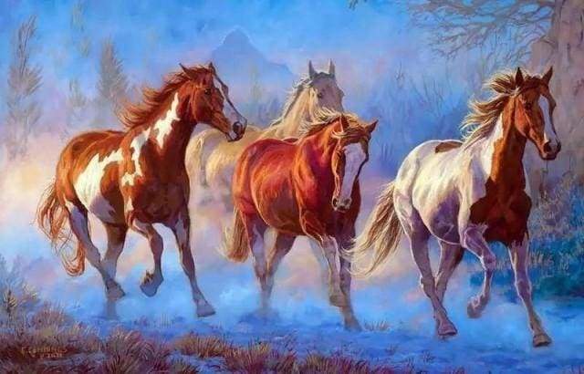 Herd of Horses running Paint By Numbers Kit