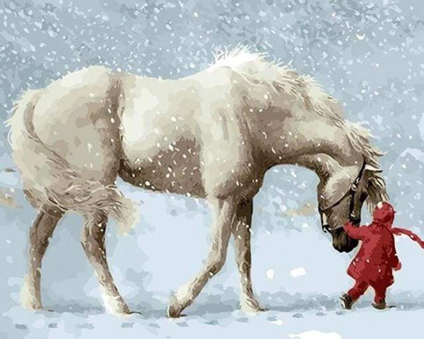 Horse in the Snow Paint By Numbers Kit