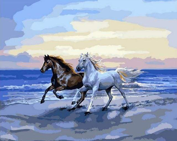 Horses on the beach Paint By Numbers Kit