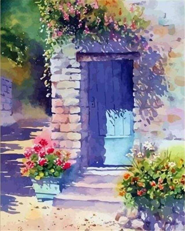 In front of flowers Paint By Numbers Kit