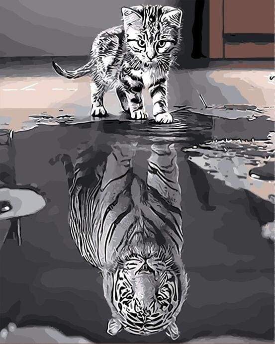 Kitten Reflective Tiger Paint By Numbers Kit