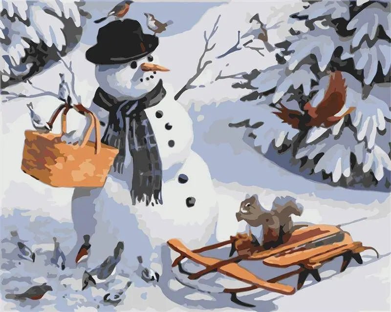 Lets Go Outside Snowman Paint By Numbers Kit