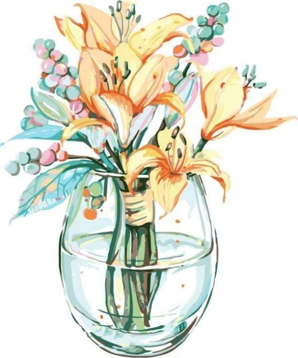 Lilies in Bottle Paint By Numbers Kit