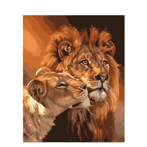 Lion And Lioness Paint By Numbers Kit