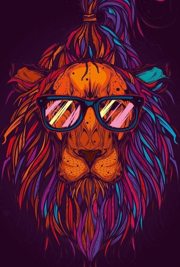 Lion with Sunglasses Paint By Numbers Kit