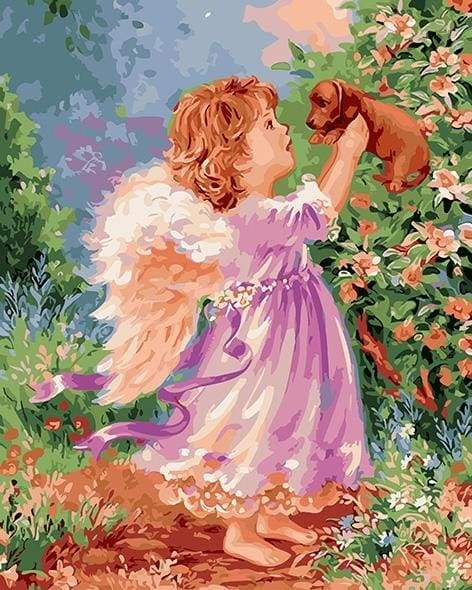 Little Angel and Puppy Paint By Numbers Kit
