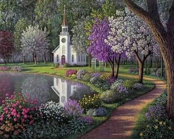Little White Church Paint By Numbers Kit