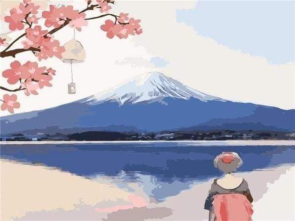 Looking at Mount Fuji Paint By Numbers Kit