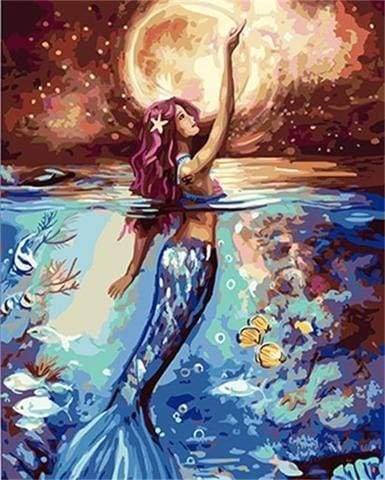 Mermaid and Moonlight Paint By Numbers Kit