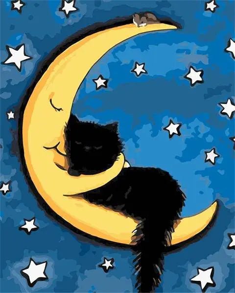 Moon Loving Cat Paint By Numbers Kit