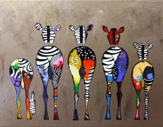Multi-Color Zebra Paint By Numbers Kit