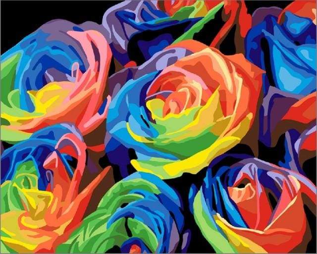 Multicolor Roses Paint By Numbers Kit