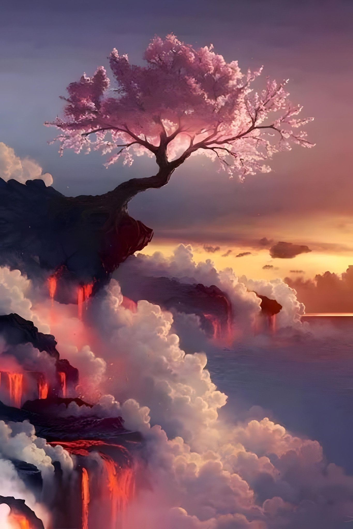 Mythical Japanese Cherry Blossom Tree | Paint By Numbers Kit | Paint