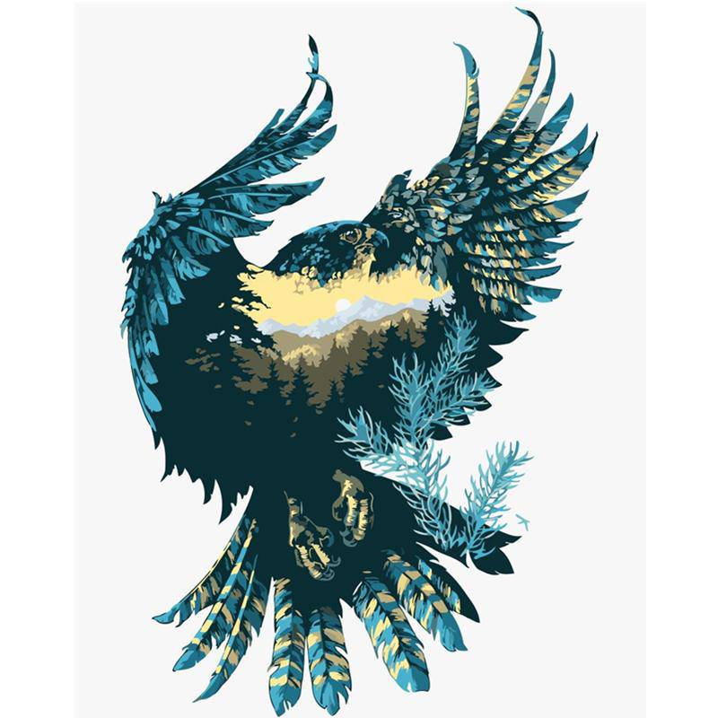 Nature Represented In An Eagle Paint By Numbers Kit