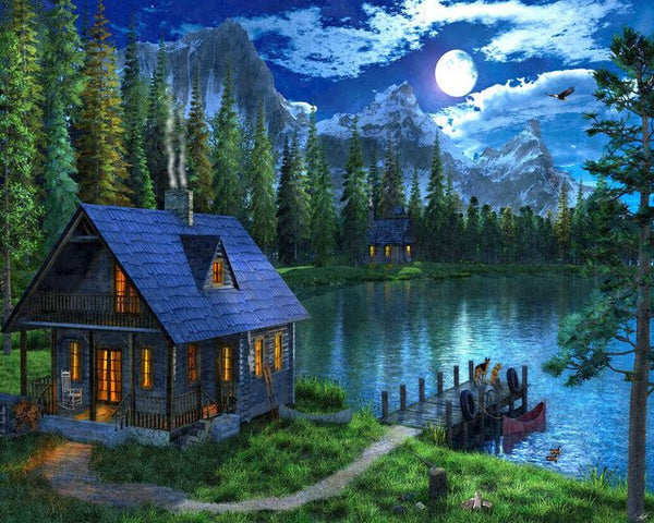 Nocturnal lake Paint By Numbers Kit