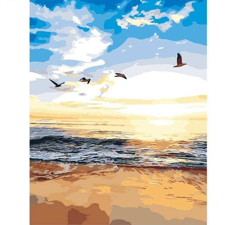 Original Painting Of A Sunrise Over The Sea Paint By Numbers Kit