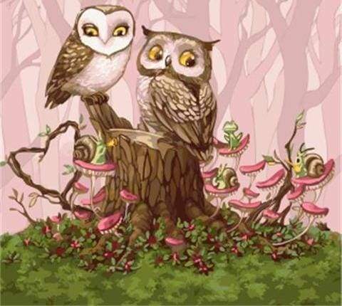 Owls in the Forest Paint By Numbers Kit