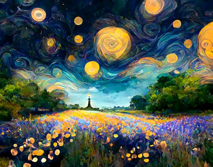 Painting Inspired by Van Gogh and Monet Paint By Numbers Kit