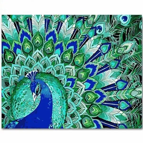 Painting Of A Peacock Paint By Numbers Kit