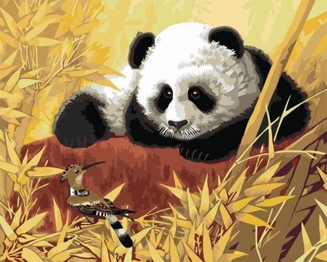 Panda And Bird Paint By Numbers Kit