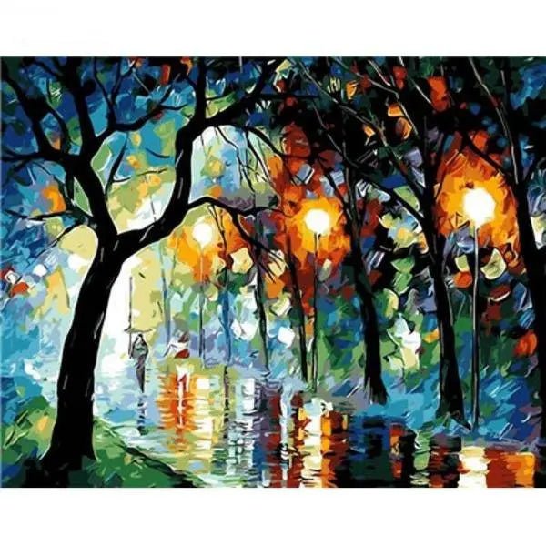 Path In The Night Style Cartoon Paint By Numbers Kit